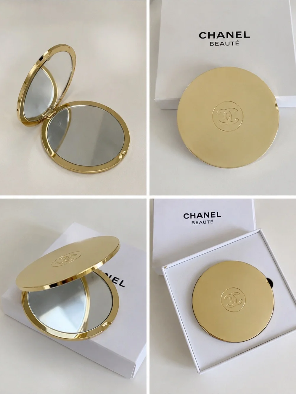 ✨ Rare Chanel Beauté Gold Double Compact Mirror – Brand New in Box (NIB) ✨